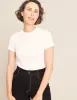 Women's Ribbed Crew Neck T-Shirt - White sold by Boody Eco Wear