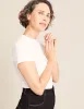 Women's Ribbed Crew Neck T-Shirt - White sold by Boody Eco Wear