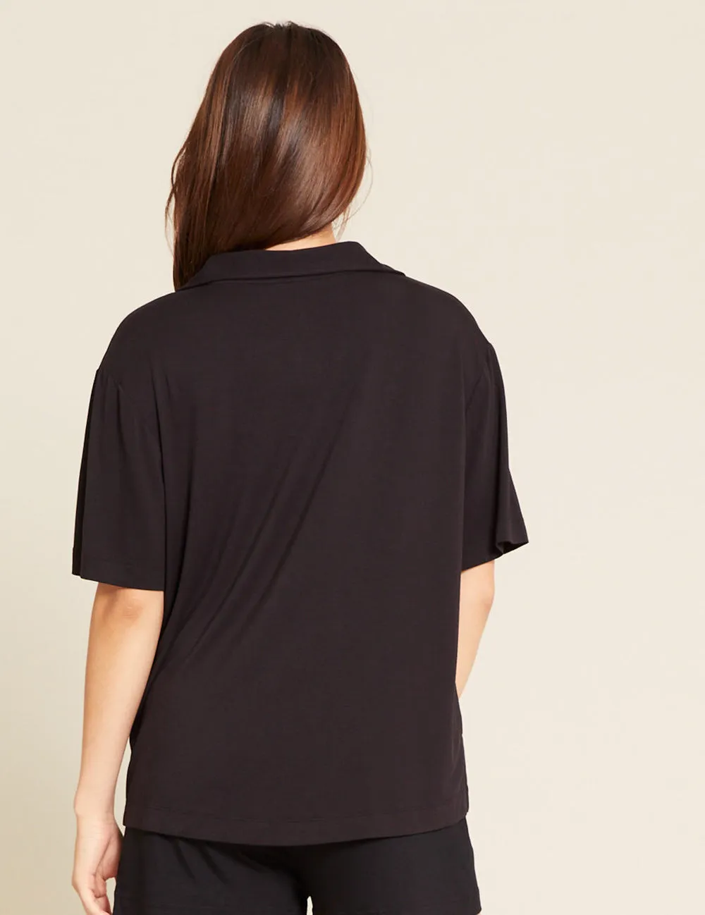 Goodnight Short Sleeve Sleep Shirt - Black sold by Boody Eco Wear product image thumbnail 2