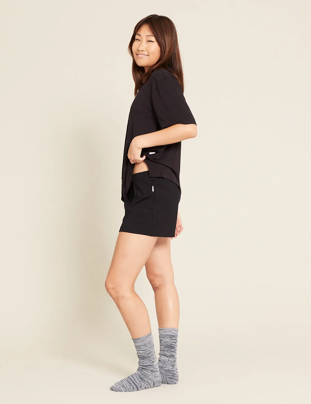 Goodnight Short Sleeve Sleep Shirt - Black sold by Boody Eco Wear product image thumbnail 5
