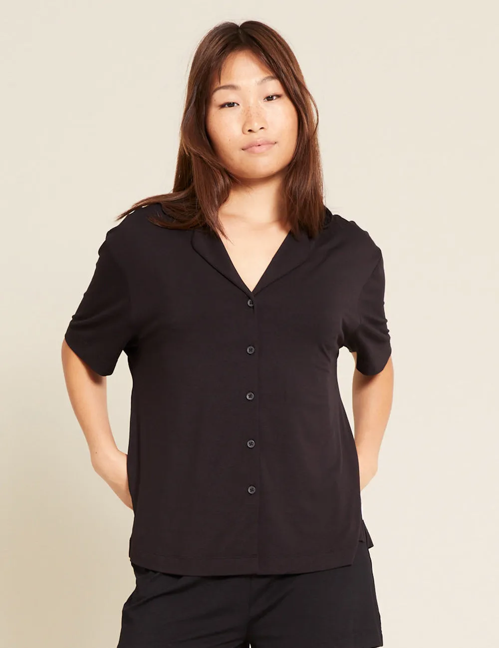Goodnight Short Sleeve Sleep Shirt - Black sold by Boody Eco Wear product image thumbnail 3