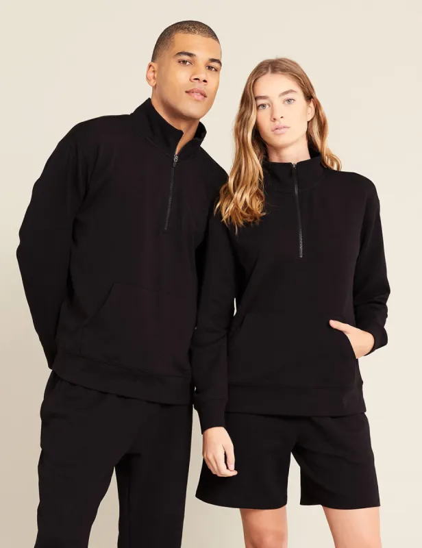 Unisex Quarter Zip Sweater - Black sold by Boody Eco Wear