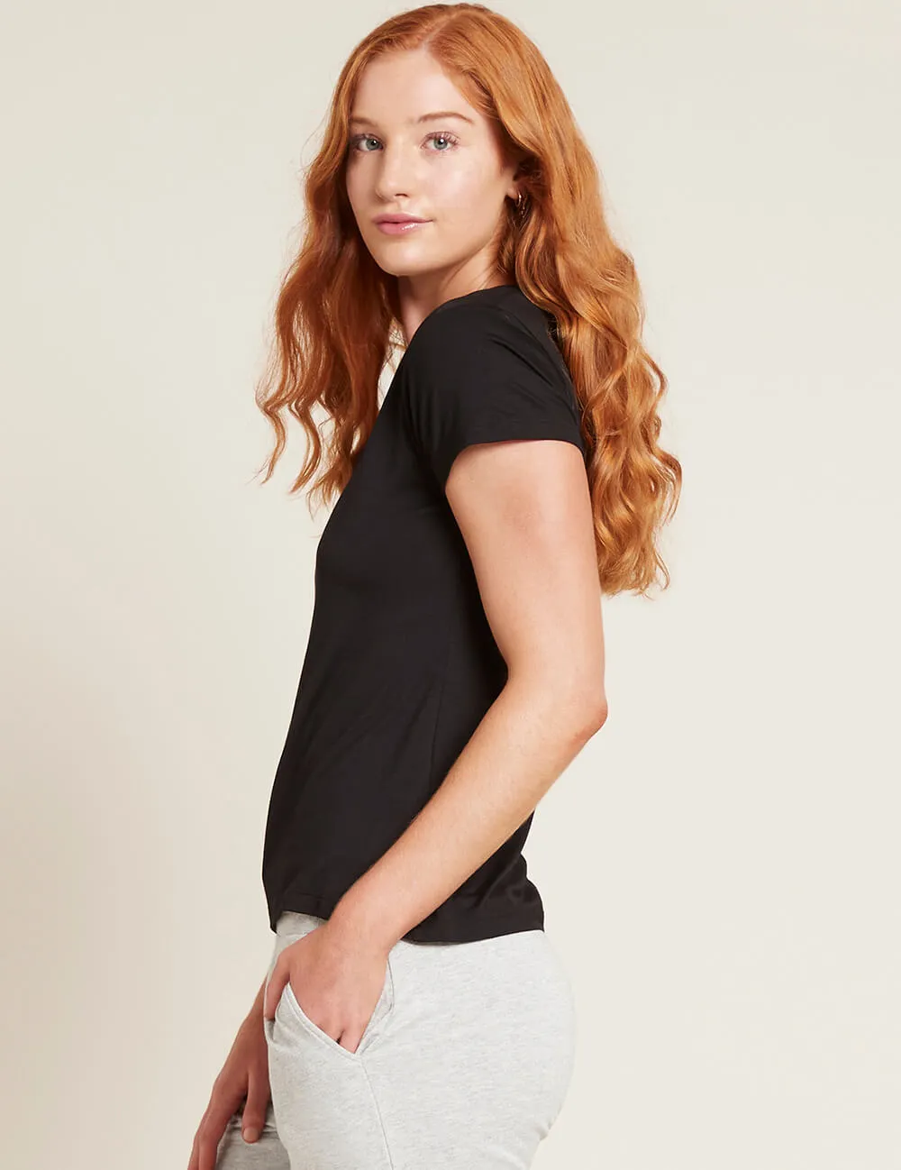 Women's V-Neck T-Shirt - Black sold by Boody Eco Wear product image thumbnail 3