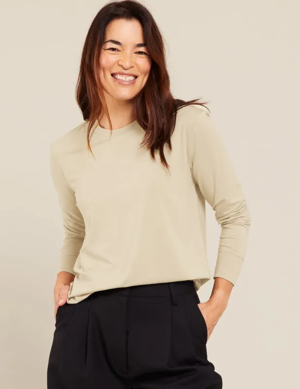Women's Classic Long Sleeve T-Shirt - Stone sold by Boody Eco Wear
