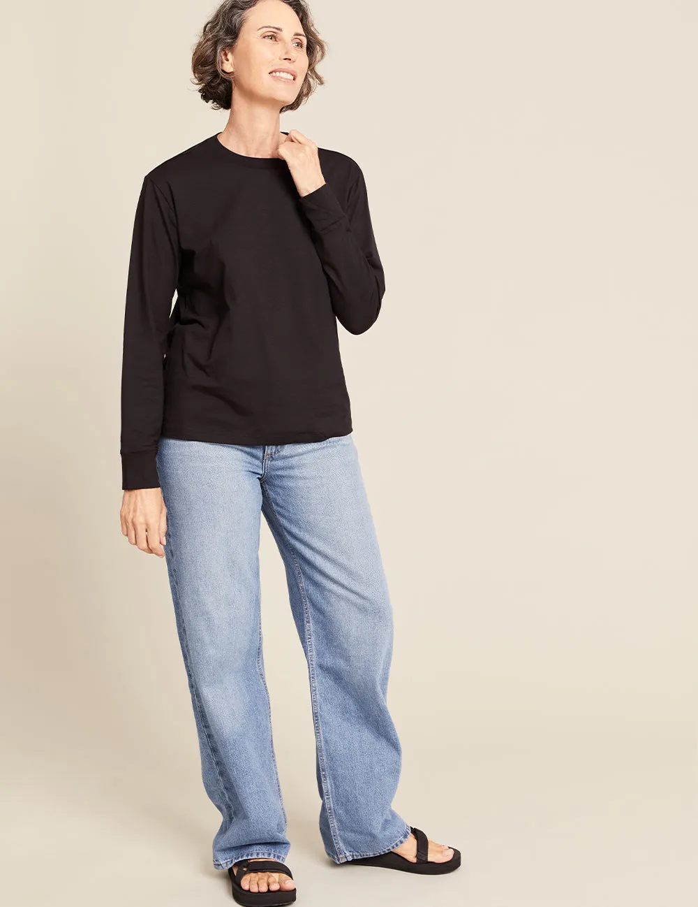 Women's Classic Long Sleeve T-Shirt - Black sold by Boody Eco Wear product image thumbnail 2