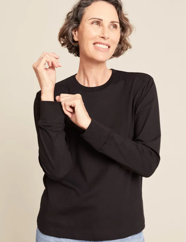 Women's Classic Long Sleeve T-Shirt - Black made by Boody Eco Wear