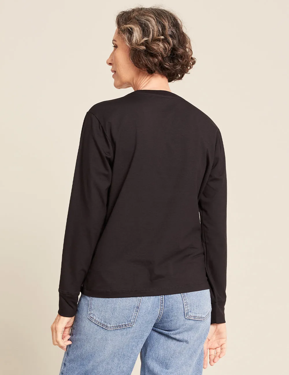 Women's Classic Long Sleeve T-Shirt - Black sold by Boody Eco Wear product image thumbnail 5