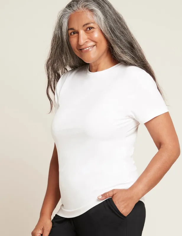 Women's Base Layer Crew Neck T-Shirt - White sold by Boody Eco Wear