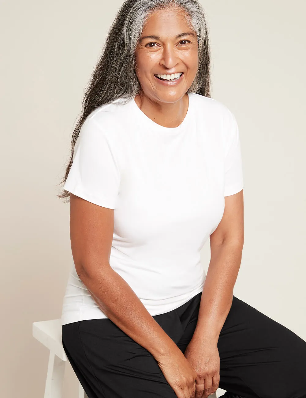 Women's Base Layer Crew Neck T-Shirt - White sold by Boody Eco Wear product image thumbnail 3