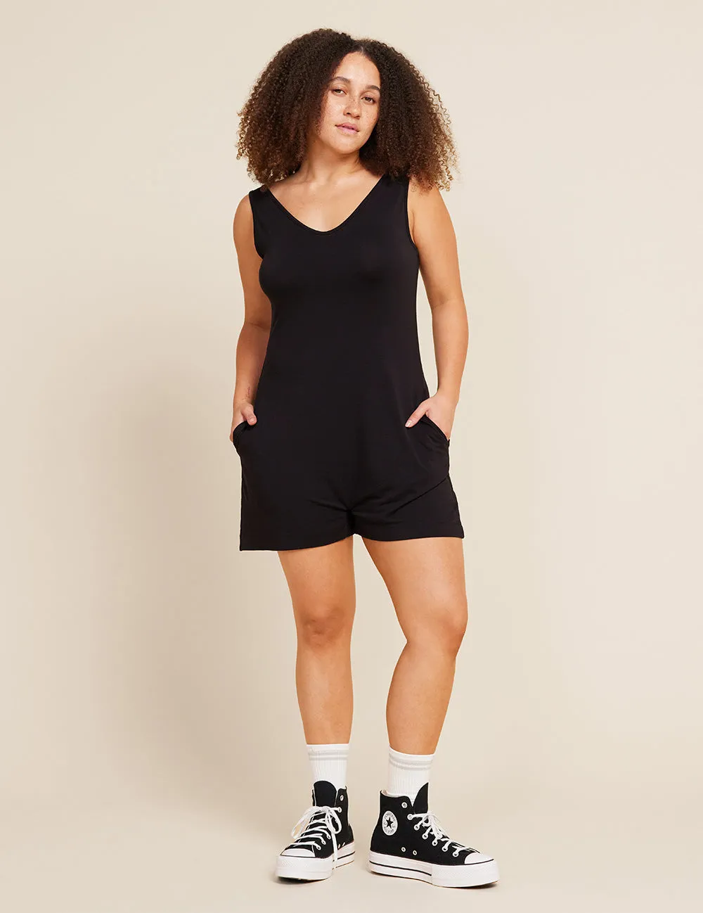 Short Romper - Black sold by Boody Eco Wear