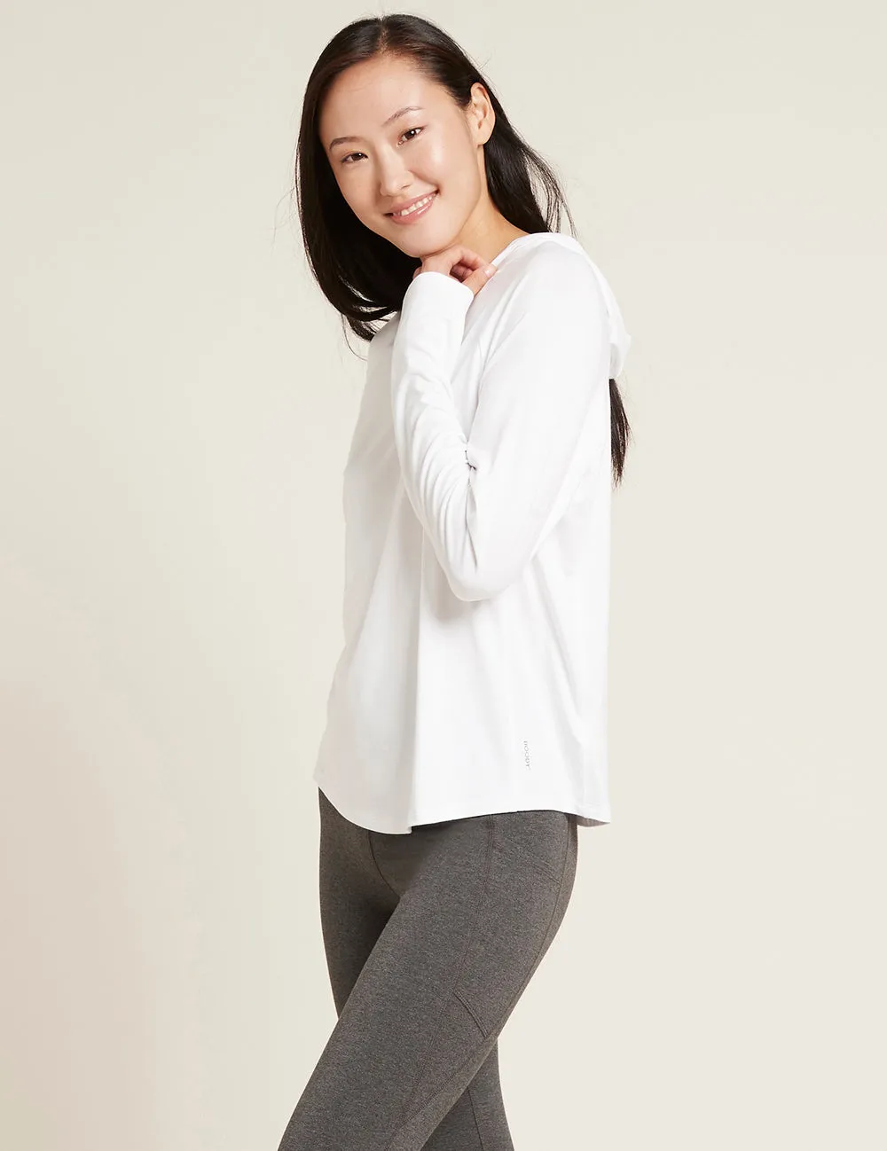 Women's Long Sleeve Hooded T-Shirt - White sold by Boody Eco Wear product image thumbnail 4