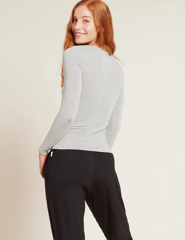 Women's Long Sleeve Top - Light Grey Marl sold by Boody Eco Wear