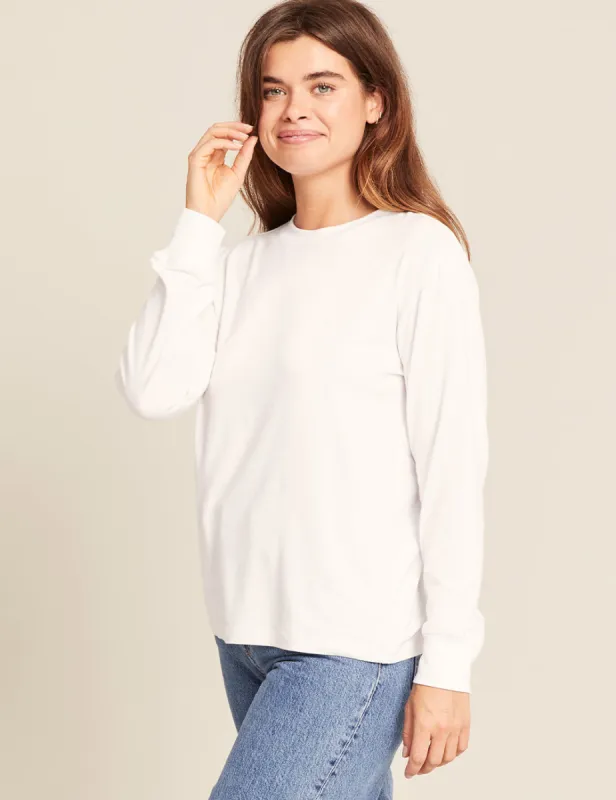 Women's Classic Long Sleeve T-Shirt - White sold by Boody Eco Wear