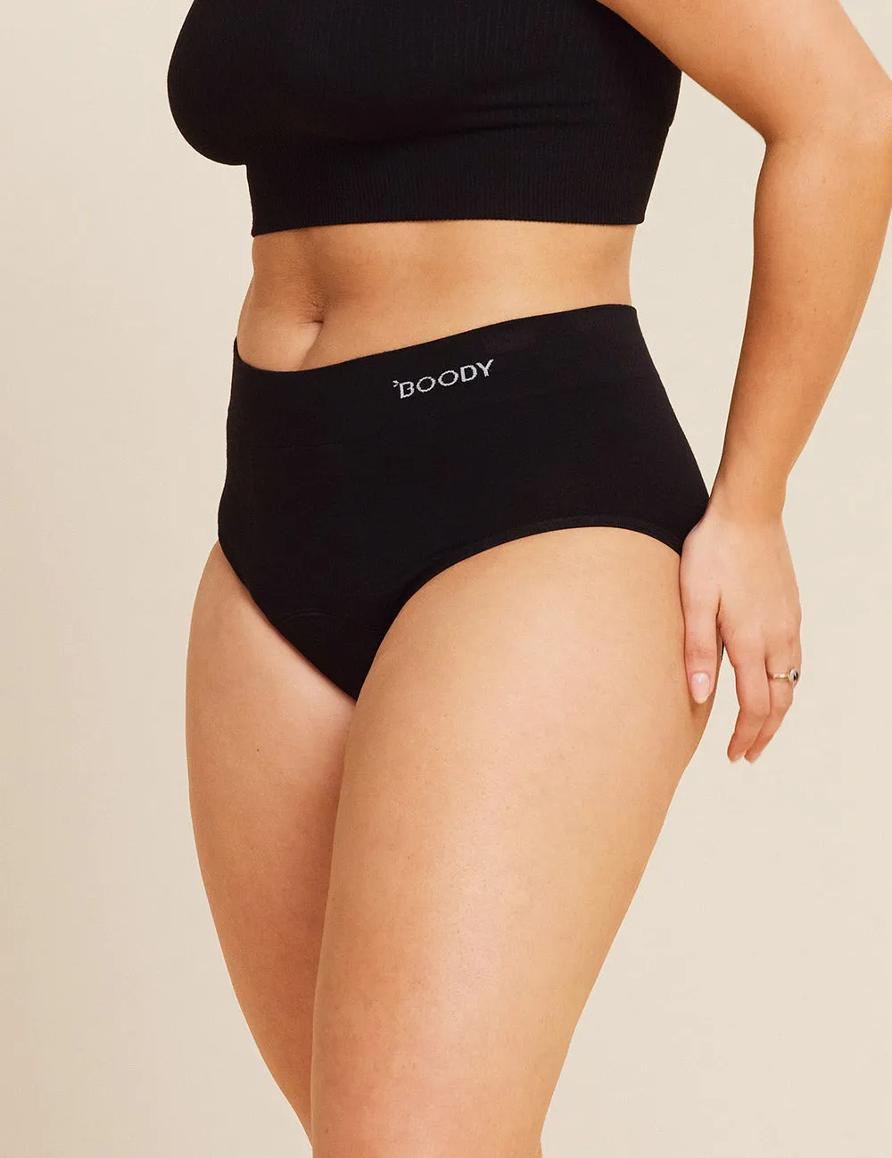 Period & Leak Proof - Full Briefs - Overnight - Black sold by Boody Eco Wear product image thumbnail 5