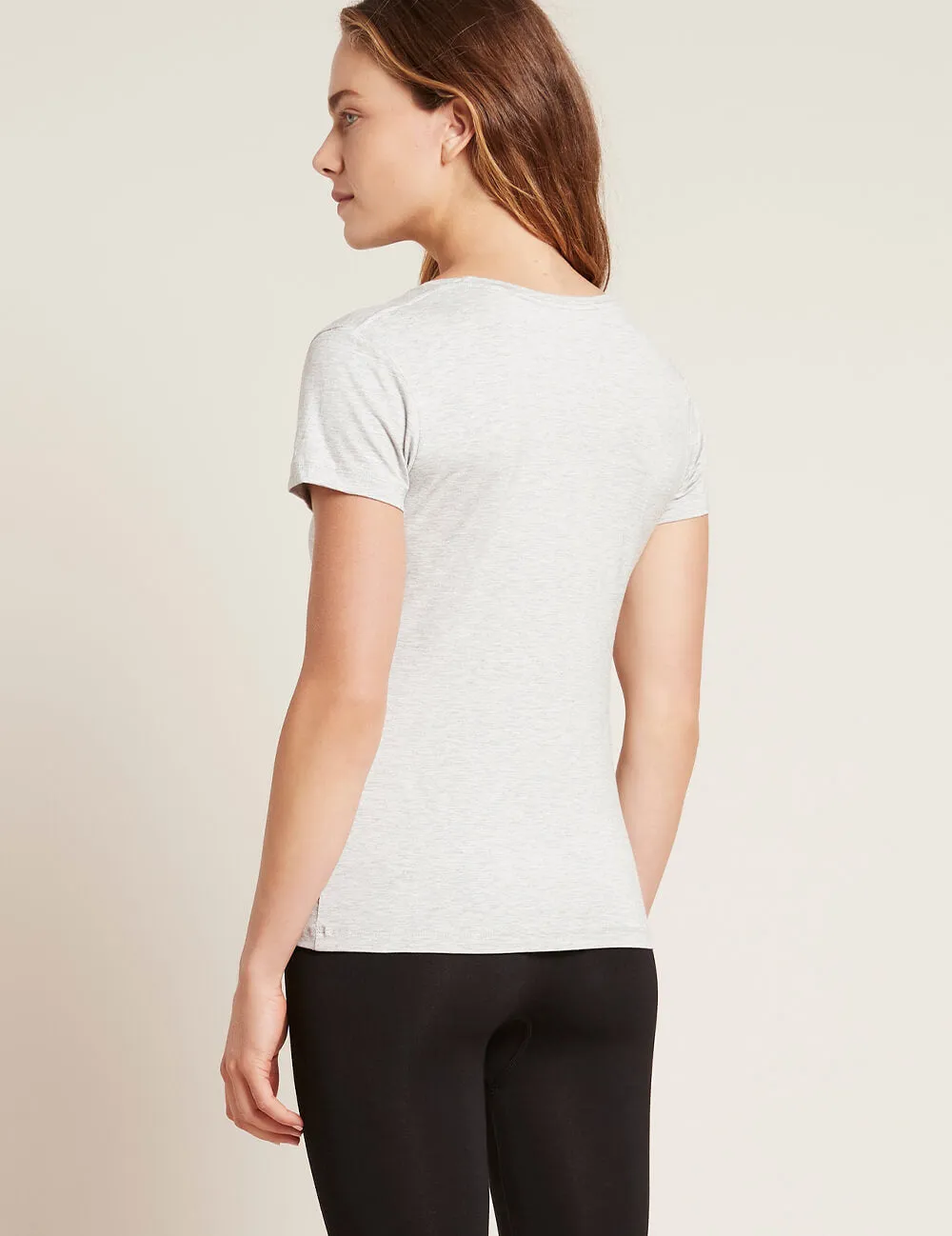 Women's V-Neck T-Shirt - Light Grey Marl sold by Boody Eco Wear product image thumbnail 2