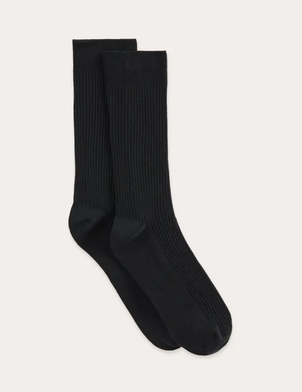Ribbed Crew Socks - Black sold by Boody Eco Wear