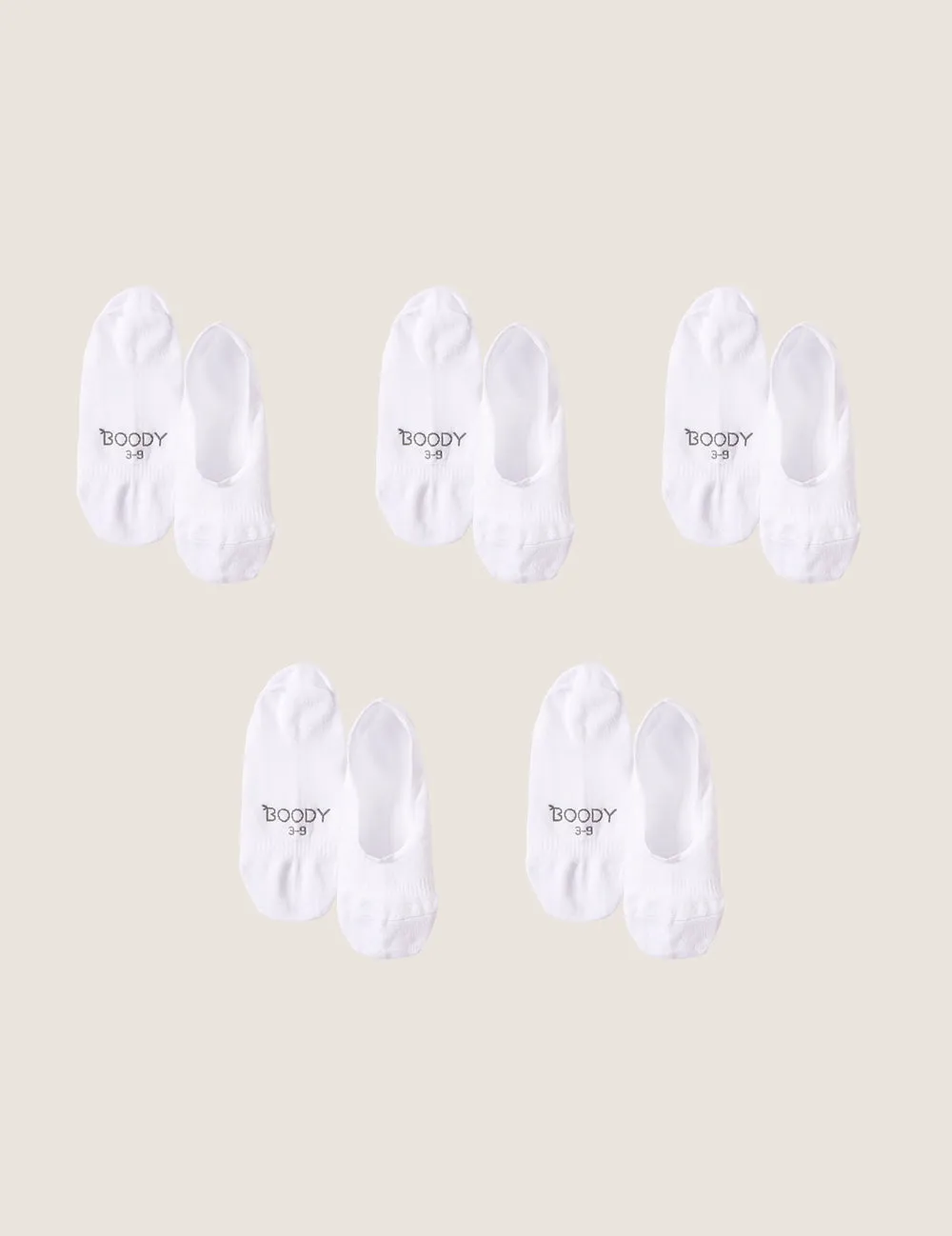 5-Pack Women's Everyday Low-Cut Hidden Socks - White sold by Boody Eco Wear