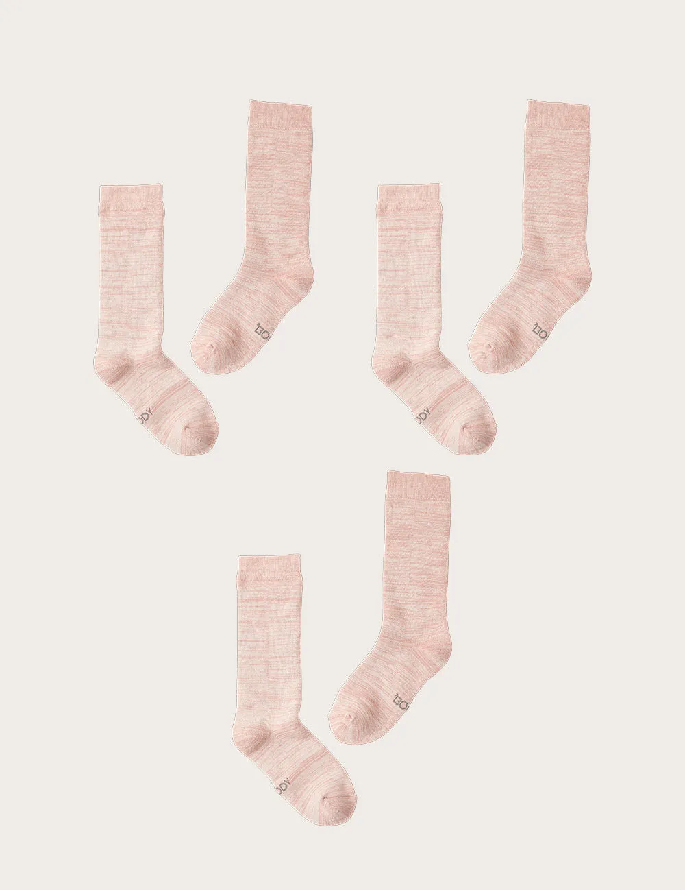 3-Pack Chunky Bed Socks - Dusty Pink Marl sold by Boody Eco Wear