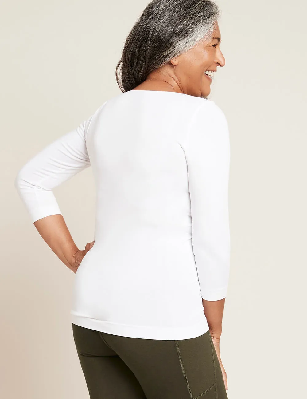 3/4 Sleeve Top - White sold by Boody Eco Wear product image thumbnail 3