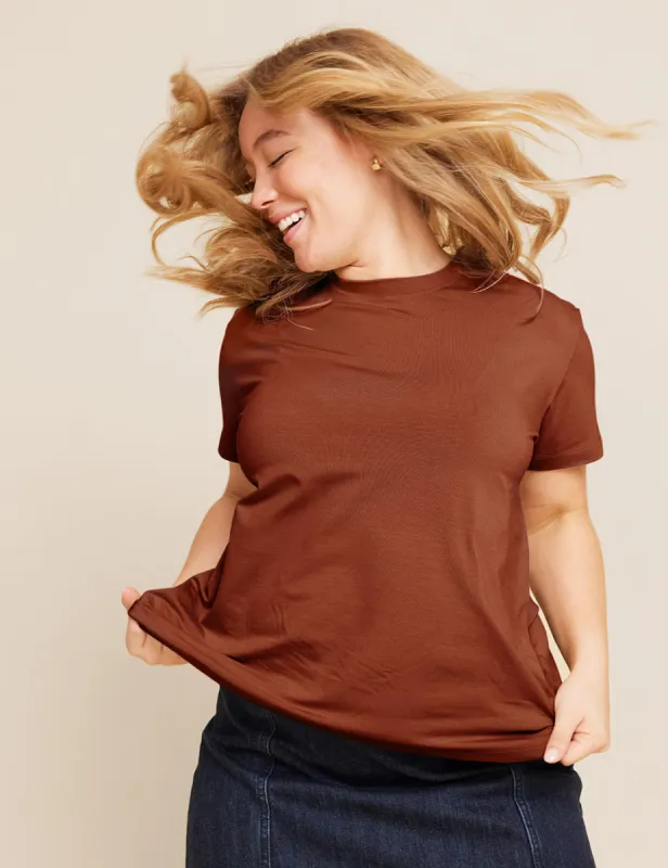Women's Classic Crew Neck T-Shirt - Rust sold by Boody Eco Wear