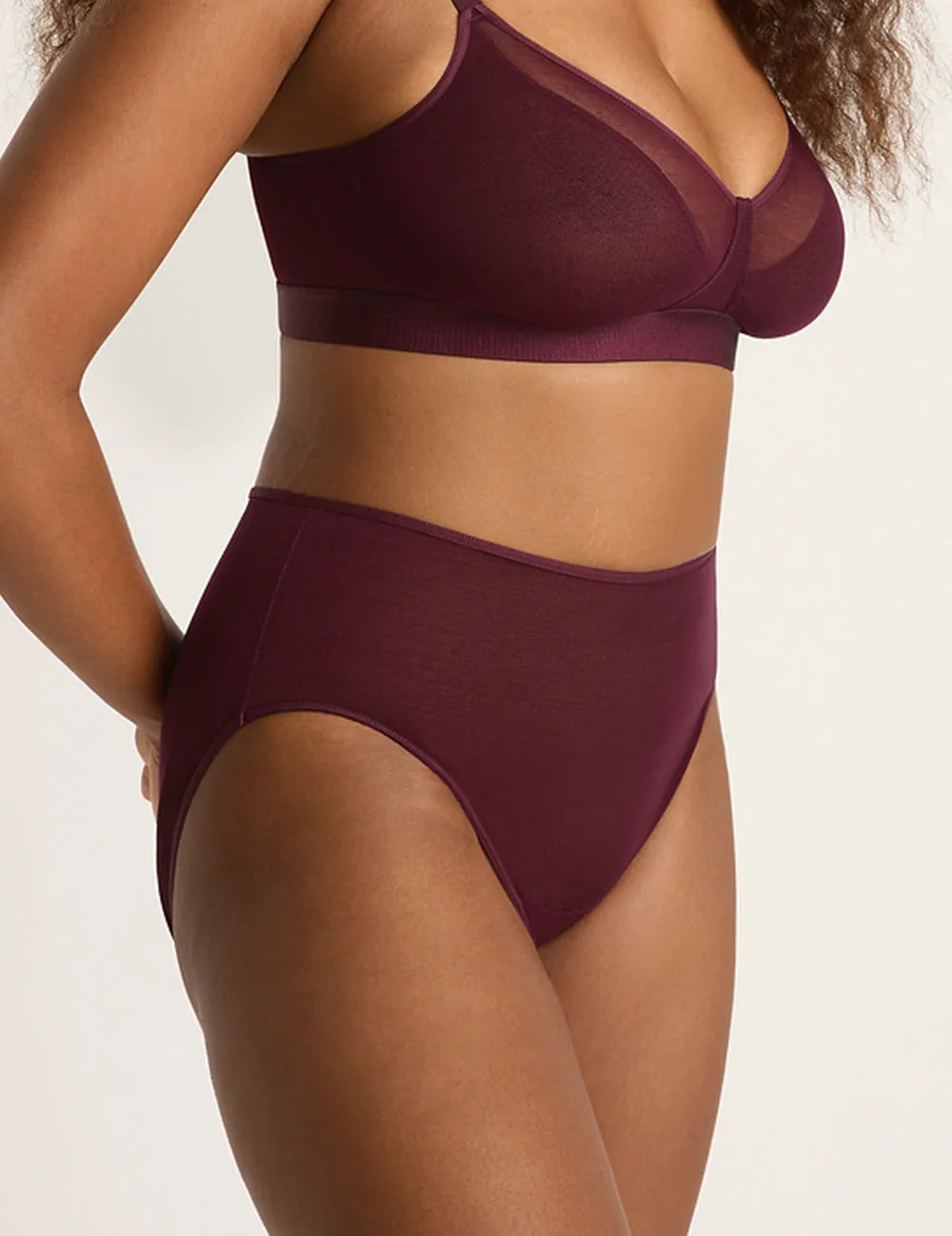 FreeMesh High-Cut Full Briefs - Fig sold by Boody Eco Wear product image thumbnail 4