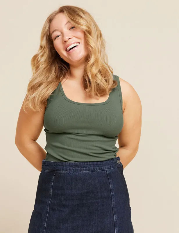 Women's Ribbed Tank Top - Moss sold by Boody Eco Wear