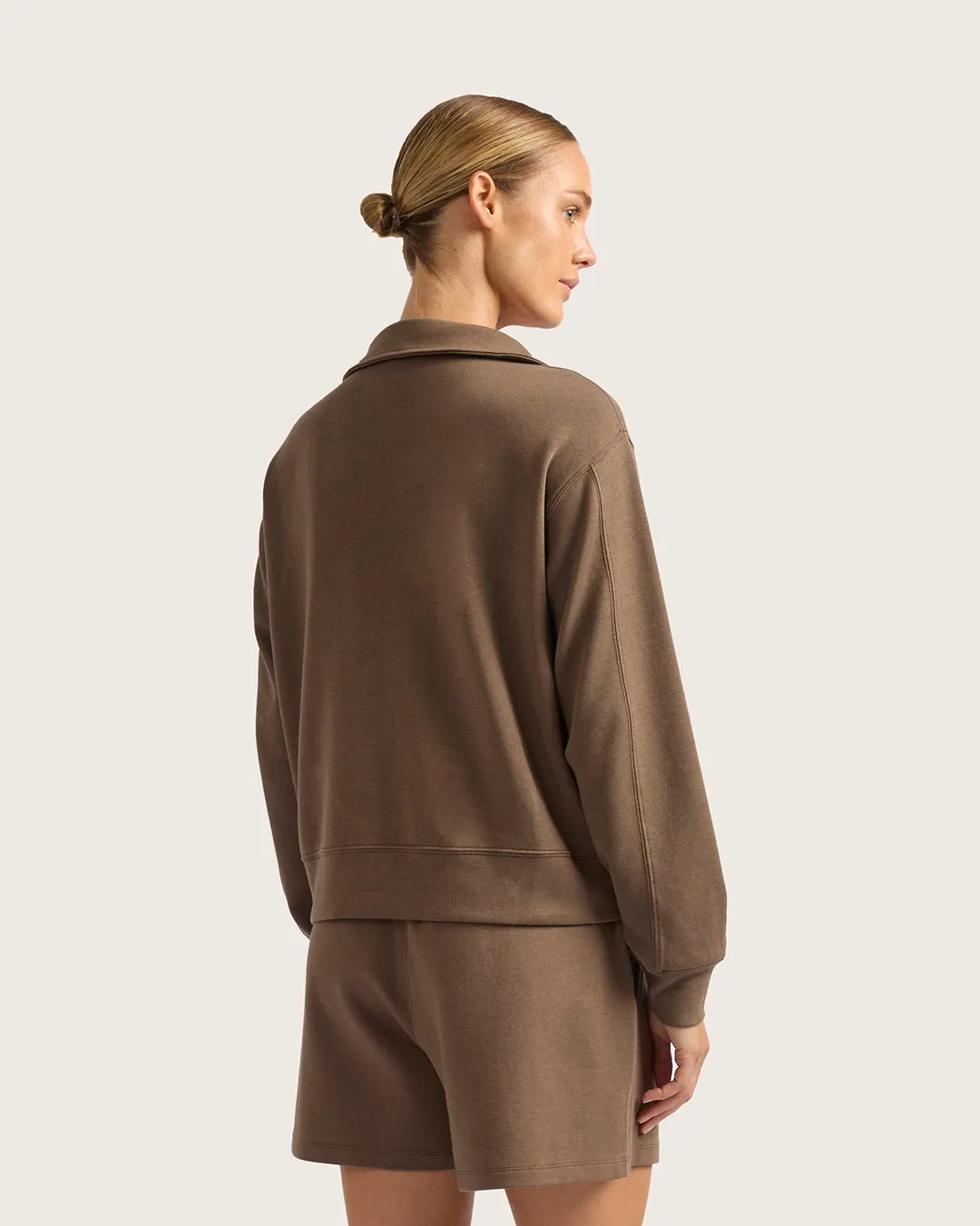 Women's Quarter Zip Sweater - Oyster sold by Boody Eco Wear product image thumbnail 4