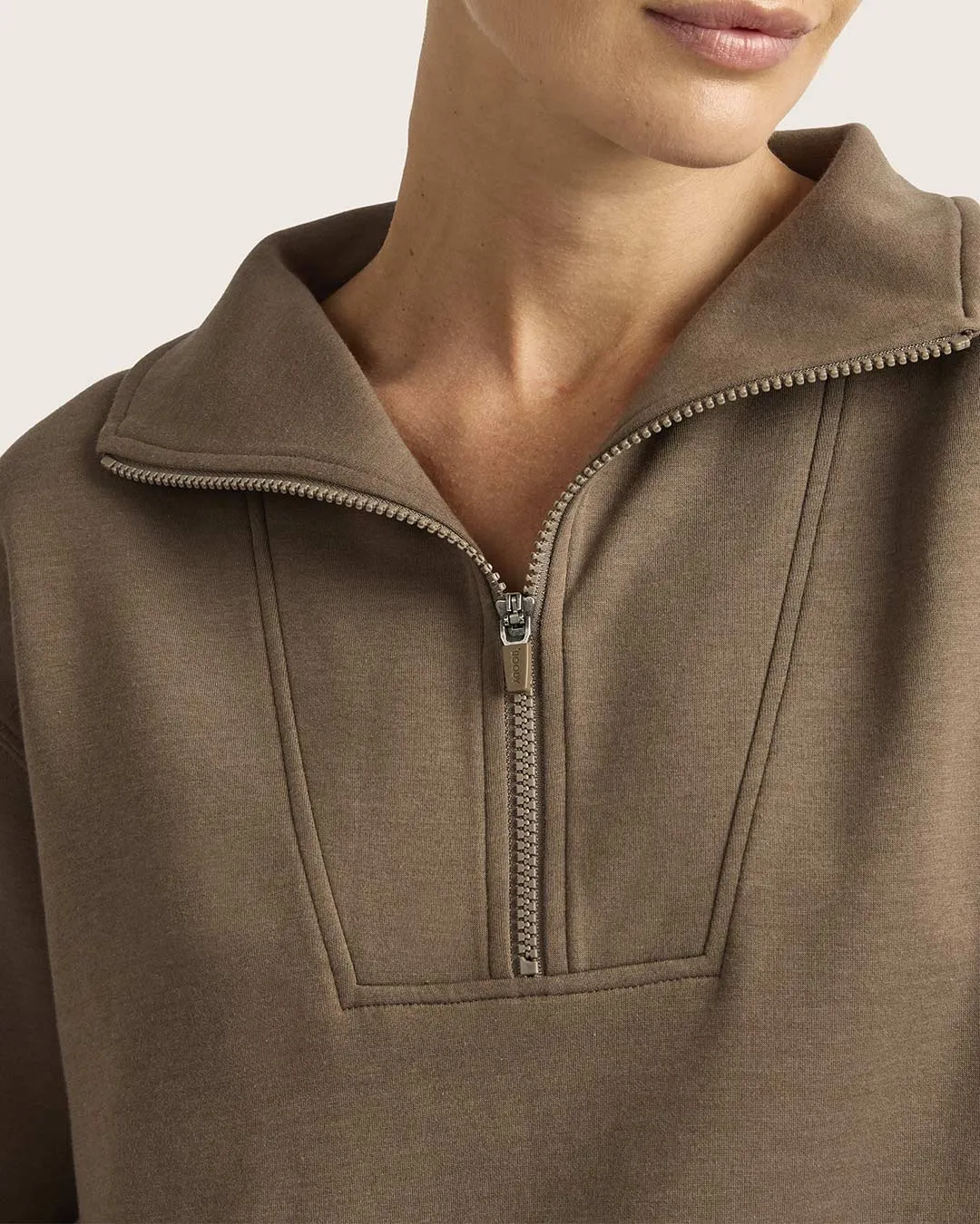Women's Quarter Zip Sweater - Oyster sold by Boody Eco Wear product image thumbnail 5