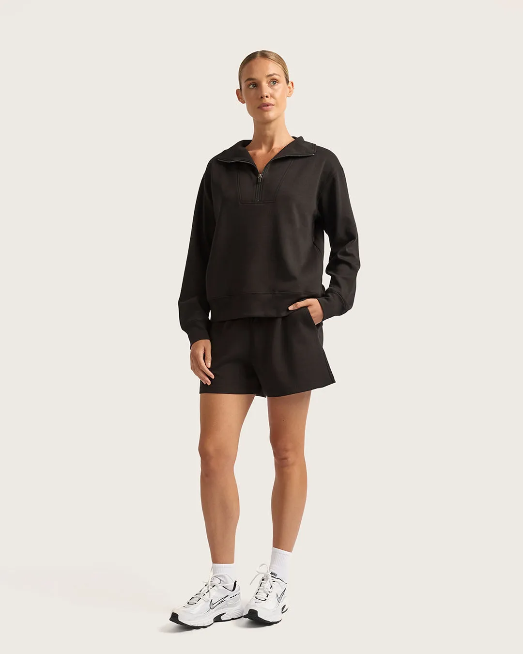 Women's Quarter Zip Sweater - Black sold by Boody Eco Wear product image thumbnail 2