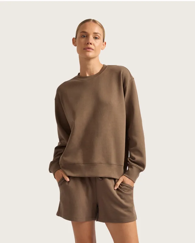 Women's Crew Neck Sweater - Oyster sold by Boody Eco Wear