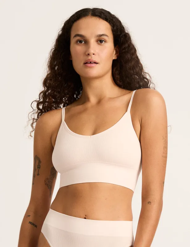 LYOLYTE Ribbed Low Back Bralette - Powder Pink sold by Boody Eco Wear