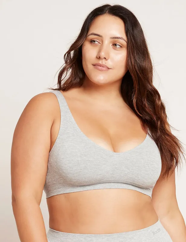 Seamfree Padded Crop Bra - Light Grey Marl sold by Boody Eco Wear