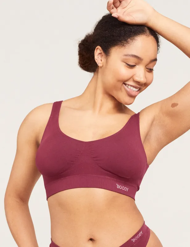 Seamfree Padded Crop Bra - Plum sold by Boody Eco Wear