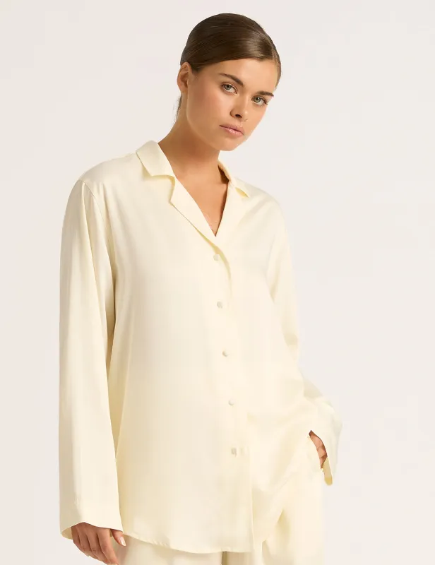 Vegan Silk Long Sleeve Shirt - Pearl made by Boody Eco Wear