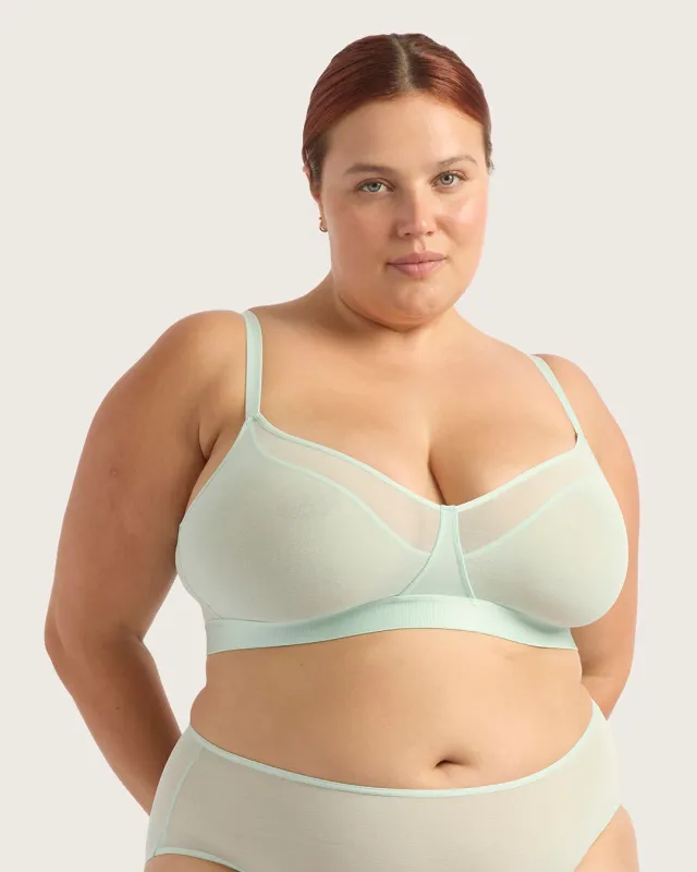 FreeMesh Full Bust Wireless Bra - Mint sold by Boody Eco Wear