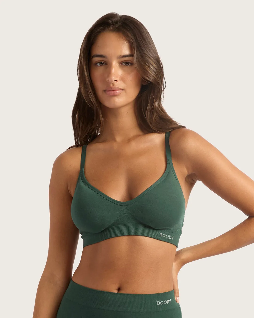 Wireless T-Shirt Bra - Emerald Green sold by Boody Eco Wear