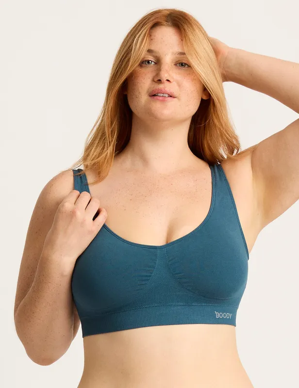 Seamfree Padded Crop Bra - Teal sold by Boody Eco Wear