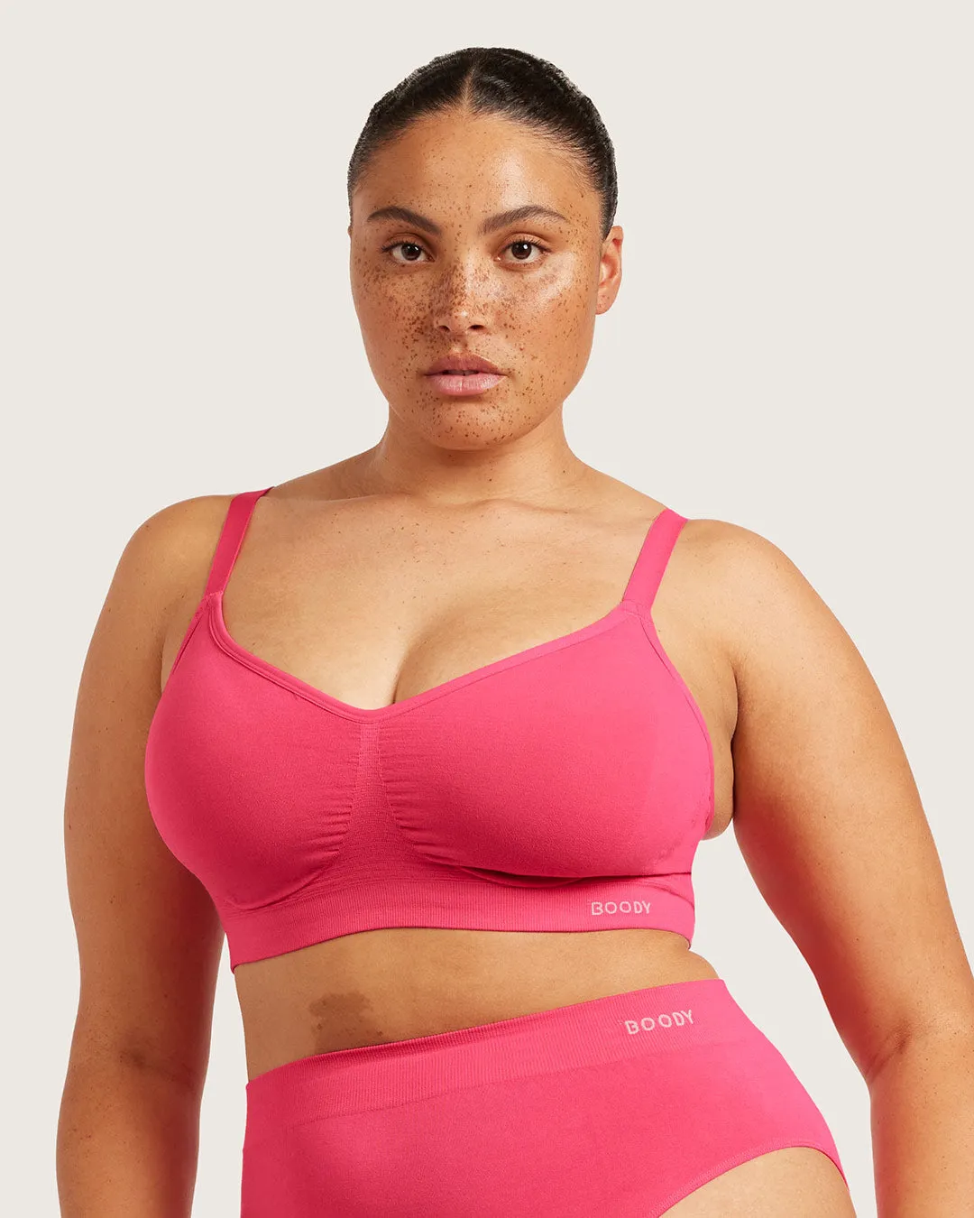 Wireless Full Bust T-Shirt Bra - BCAM Pink sold by Boody Eco Wear