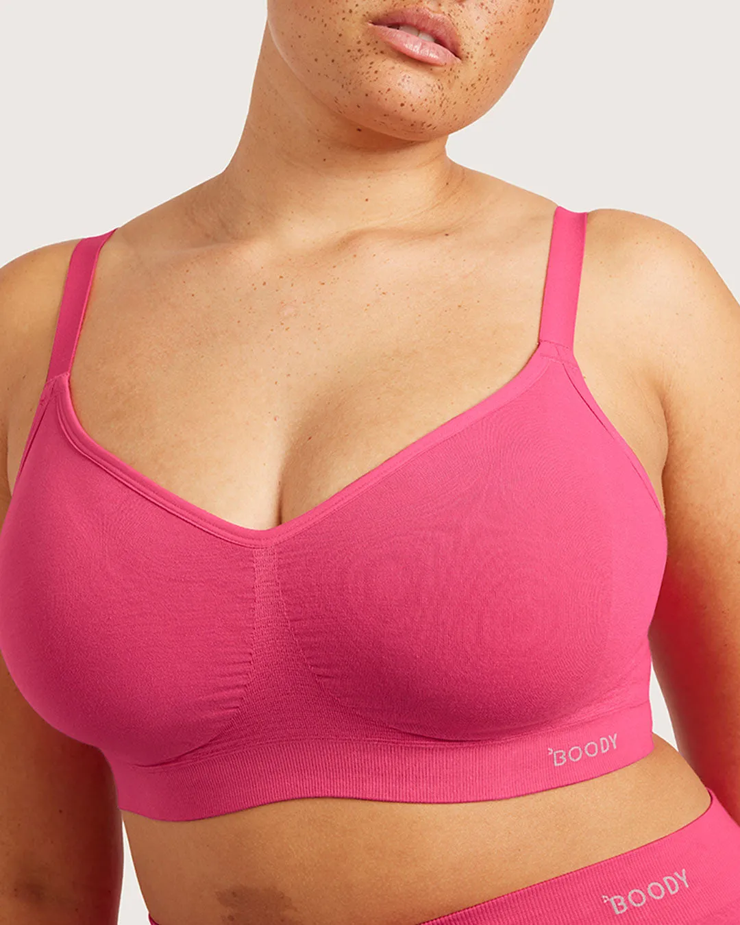 Wireless Full Bust T-Shirt Bra - BCAM Pink sold by Boody Eco Wear product image thumbnail 4