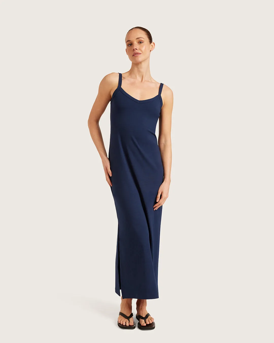 V-Neck Slip Dress - Navy sold by Boody Eco Wear