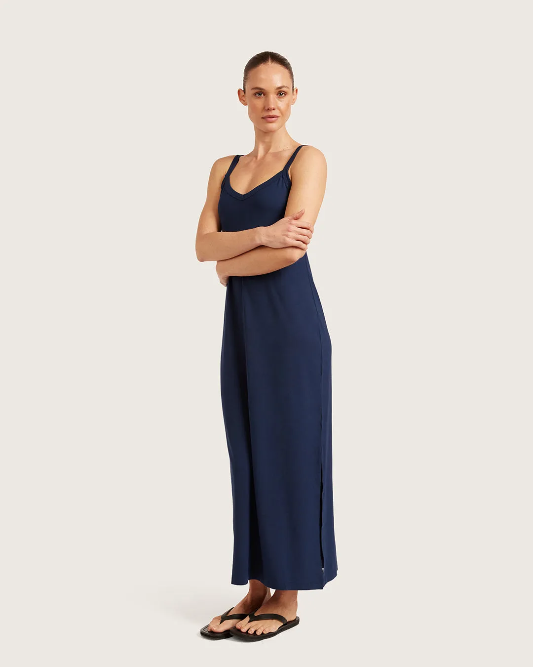 V-Neck Slip Dress - Navy sold by Boody Eco Wear product image thumbnail 3