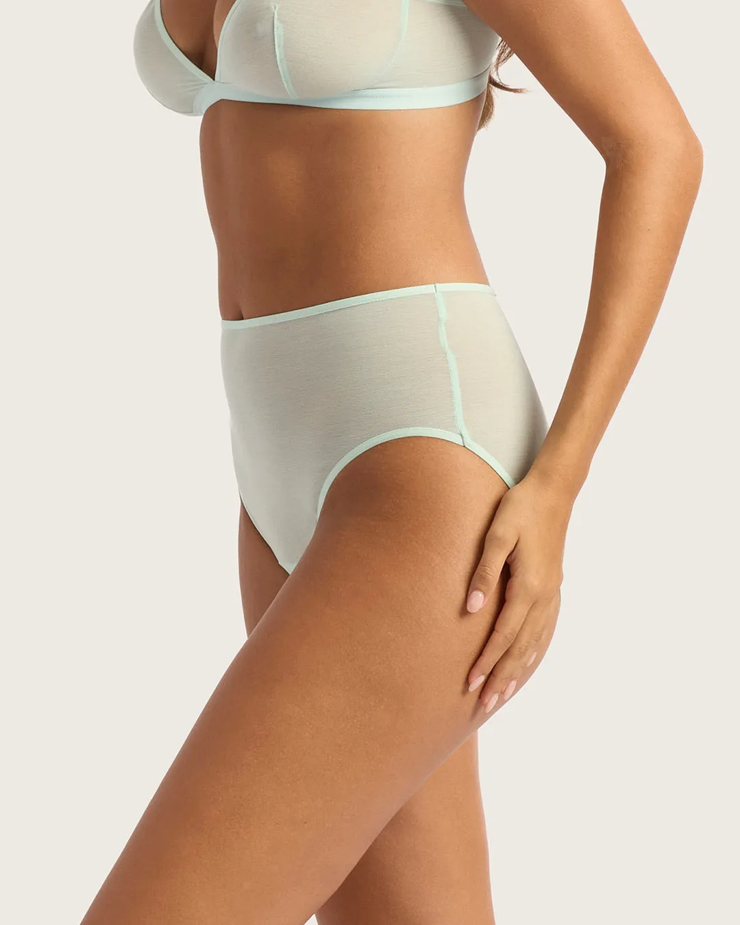 FreeMesh High-Cut Full Briefs - Mint sold by Boody Eco Wear product image thumbnail 3