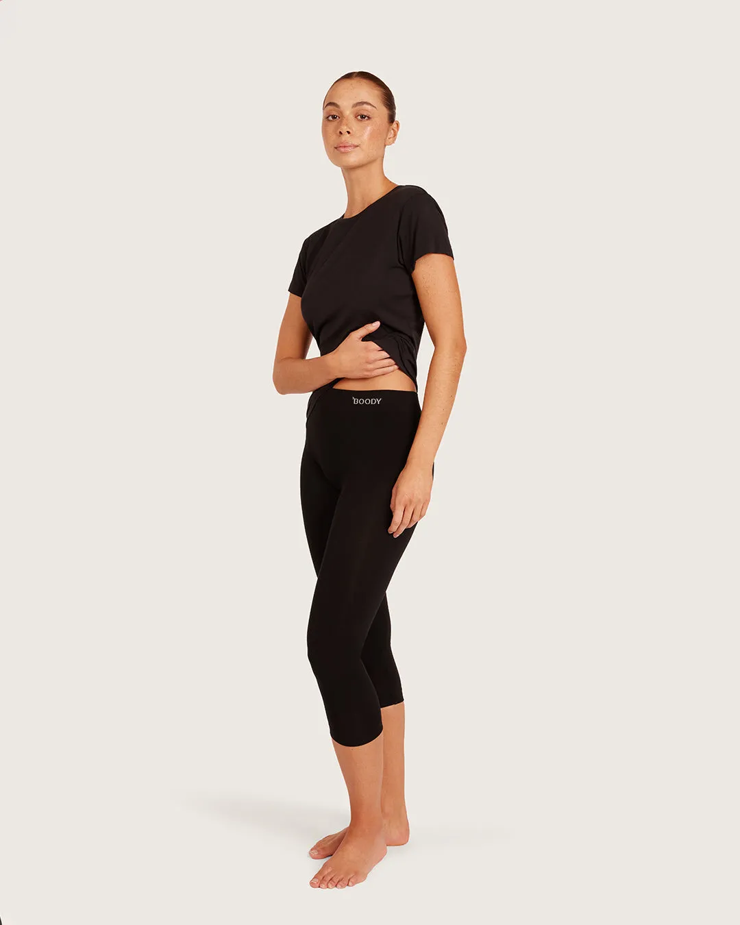 Women's Base Layer Crew Neck T-Shirt - Black sold by Boody Eco Wear product image thumbnail 4