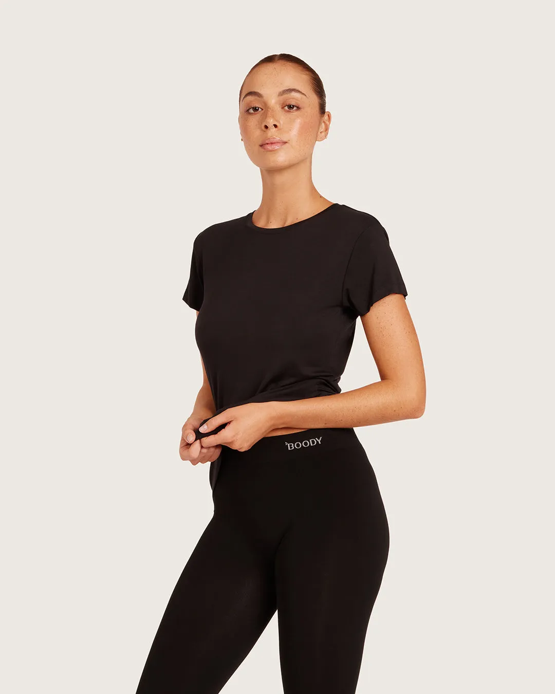 Women's Base Layer Crew Neck T-Shirt - Black sold by Boody Eco Wear product image thumbnail 3