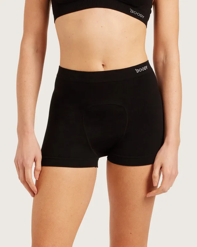 Period & Leak Proof - Undershorts 3" - Moderate - Black sold by Boody Eco Wear