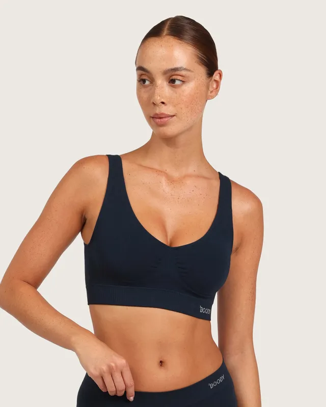 Seamfree Padded Crop Bra - Midnight sold by Boody Eco Wear