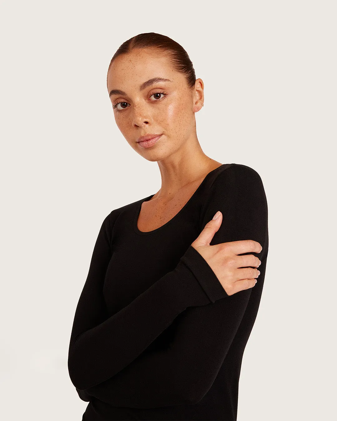 Women's Base Layer Long Sleeve Top - Black sold by Boody Eco Wear product image thumbnail 4