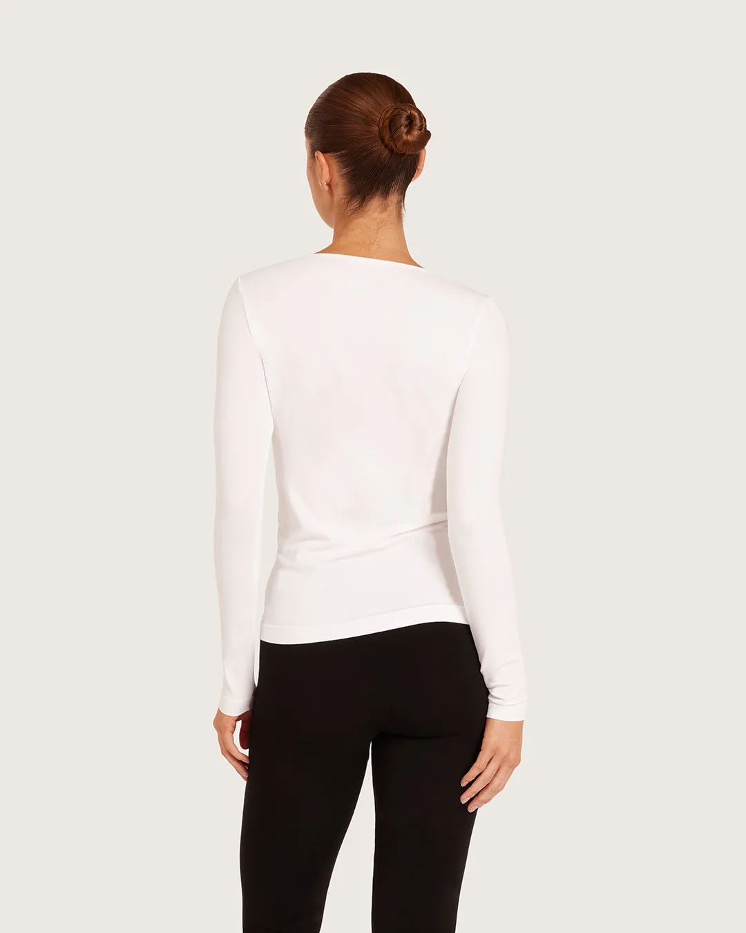 Women's Base Layer Long Sleeve Top - White sold by Boody Eco Wear product image thumbnail 3