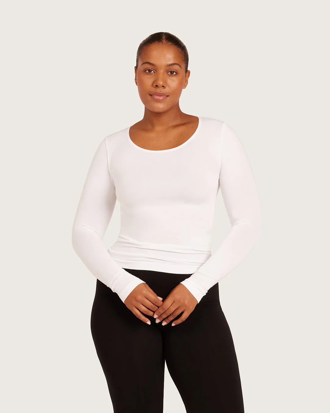 Women's Base Layer Long Sleeve Top - White sold by Boody Eco Wear product image thumbnail 5