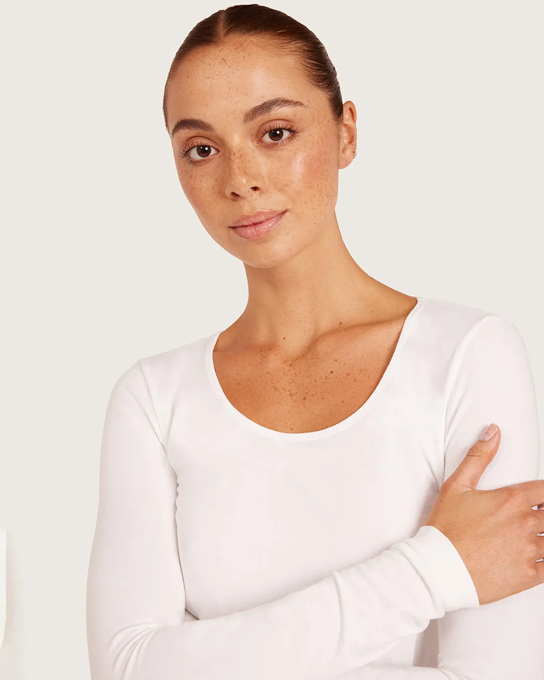 Women's Base Layer Long Sleeve Top - White sold by Boody Eco Wear product image thumbnail 4